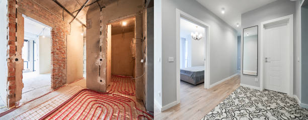 istock Apartment with underfloor heating before and after renovation. 1460997339