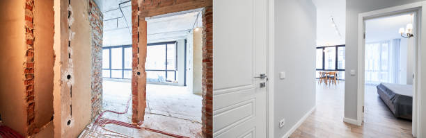 istock Comparison of apartment before and after renovation. 1460997397