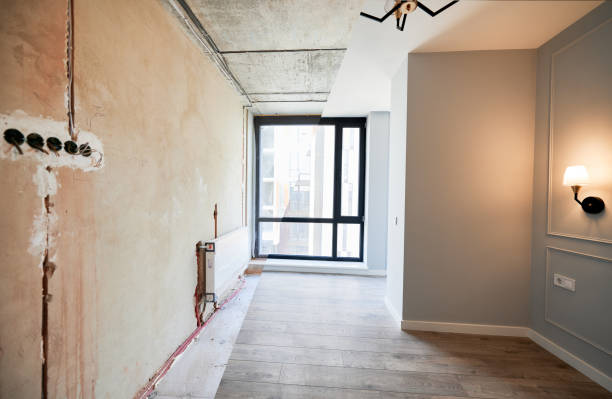 istock Apartment bedroom before and after renovation. 1460997810