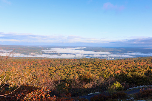 The view of High Point State Park, NJ, Sussex County, crisp fall morning.