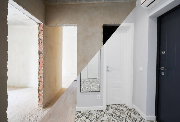 istock Comparison of apartment before and after renovation. 1461002350