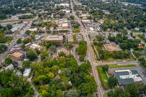 A beautiful aerial view of the Charleston Suburb of Summerville, South Carolina