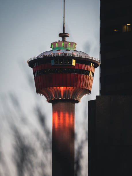 istock The Calgary Tower lit up just after sunset 1461002617