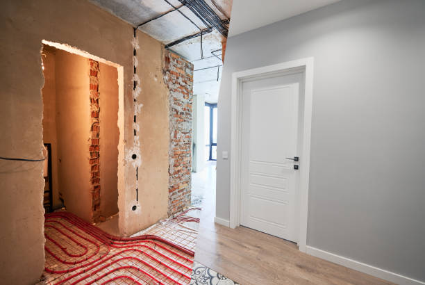 istock Apartment with heated floor before and after renovation. 1461003444