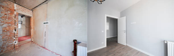 istock Comparison of bedroom before and after renovation. 1461004319