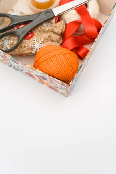 istock paperboard box with floral decorations and stationery on a white background 1461004417