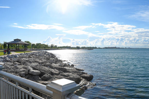 istock Scenic view of railings in a bay during a bright sunny day 1461005983