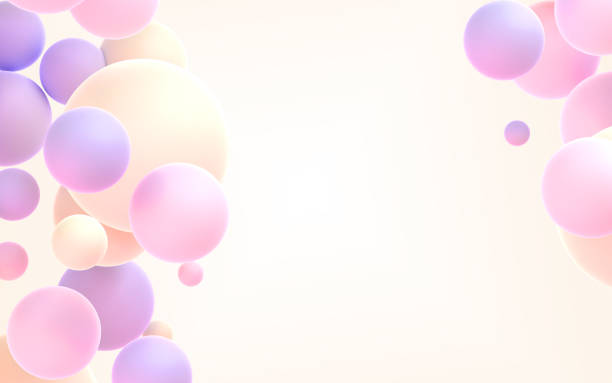 istock Abstract background with pastel matte spheres 3d render. Spring pink, purple and beige balls with blank place for display cosmetic product, mockup ad banner. Decoration element design 1461006640