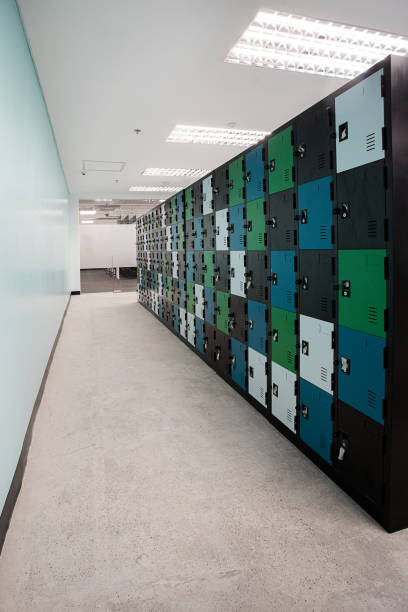 istock Vertical shot of lockers in a hallway 1461007602