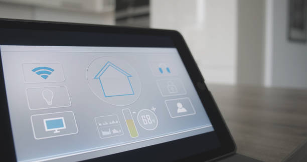 istock Closeup shot of a tablet screen with different smart home security settings 1461007862