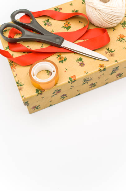 istock decorated paperboard box with lid decorative yarn and scissors on a white background 1461008470