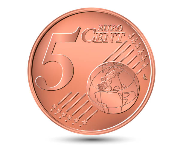 Five euro cent coin. Reverse coin. Vector illustration. Five euro cent coin. Reverse coin. Vector illustration. background of a euro coins stock illustrations