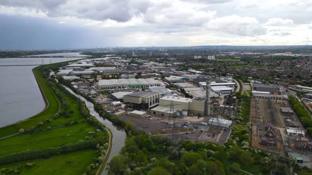 istock Enfield Power station, Brimsdown, UK Aerial drone 1461011348