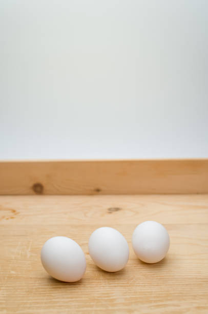 istock organic white eggs on a rustic wooden background with text space 1461014891