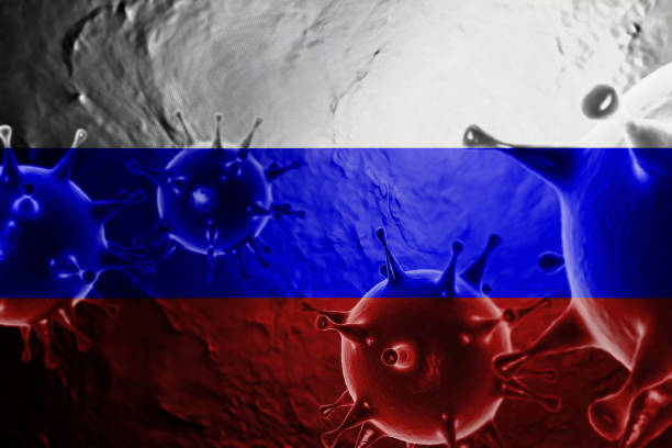istock VIRUS WITH Russia FLAG, CORONAVIRUS   covid-19 3D RENDER. 1461015551