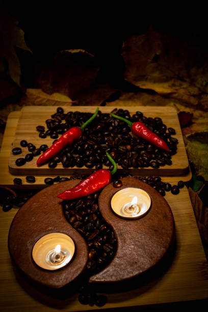 istock vertical photo coffee and red peppers 1461016882
