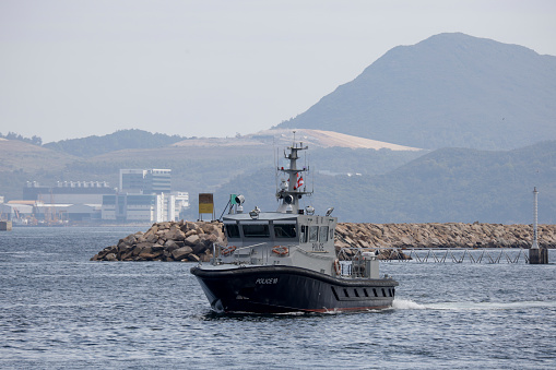 2023 Jan 31,Hong Kong.Hong Kong Marine Police sailing in Victoria Harbor