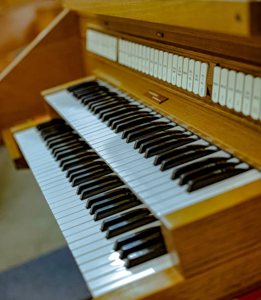 istock Selective focus shot of pipe organ keyboard 1461018712