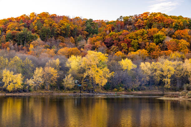 istock Beautiful reflection of fall colors on St.Croix River 1461018734