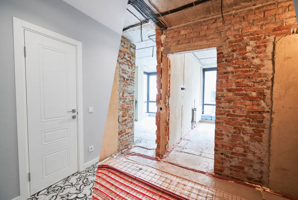 istock Apartment with heated floor before and after renovation. 1461020075