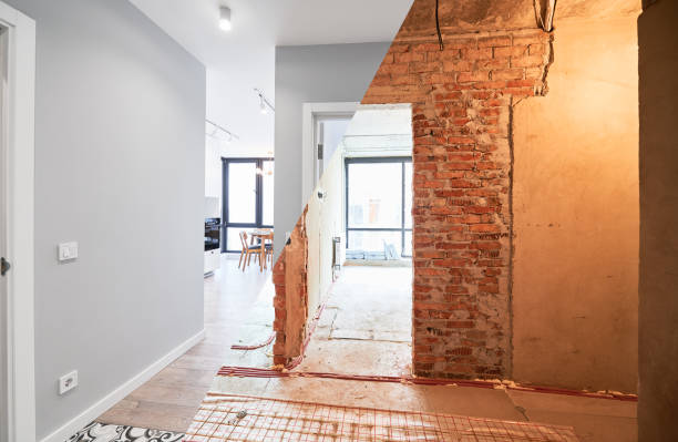 istock Apartment with heated floor before and after renovation. 1461020107