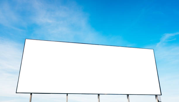 istock Mockup white poster displayed on a blue sky background 1461020381