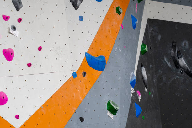 istock Closeup shot of an indoor multicolored climbing wall 1461020559