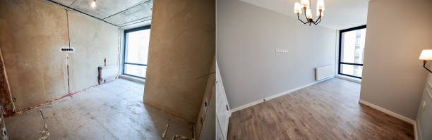 istock Apartment bedroom before and after renovation. 1461021523