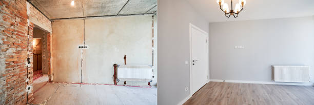istock Comparison of bedroom before and after renovation. 1461021822