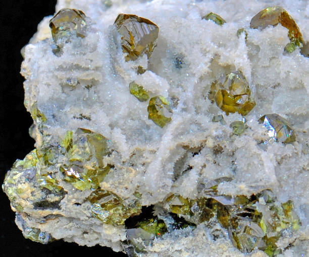 istock Brilliant zinc blend crystals, Sphalerite in quartz 1461021945