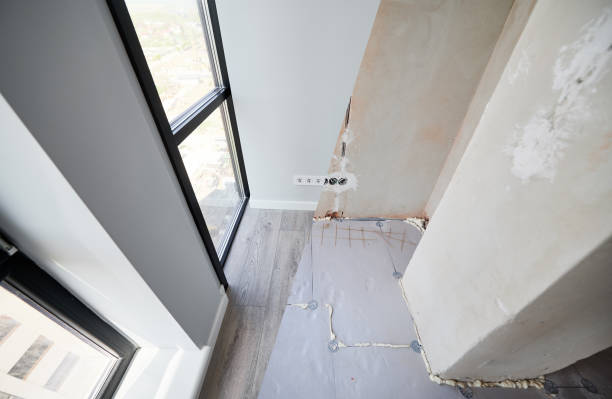 istock Apartment with large windows before and after renovation. 1461022763