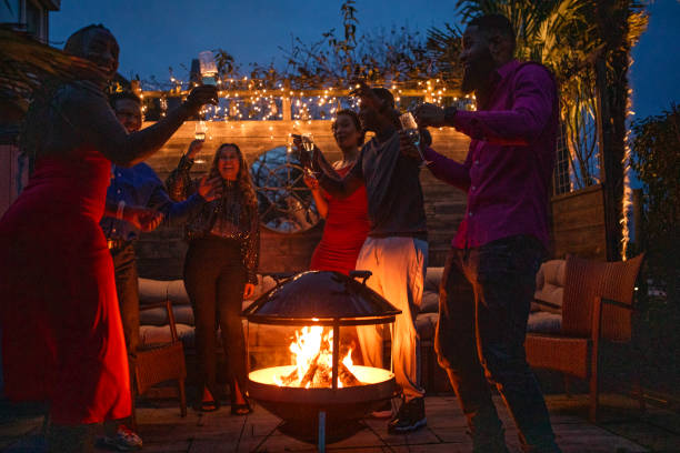 istock Black friends dancing at an outdoor dinner party celebration 1461022952