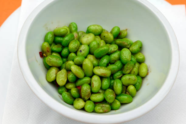 istock Top view shot of a white ceramic bowl with Edamame soybe 1461025414