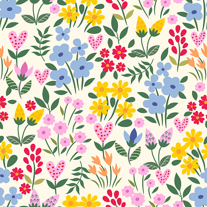 istock Floral seamless pattern . 1461029589