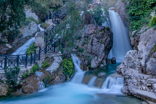 Waterfalls Algar (Les Fonts de l'Algar). Located in Callosa de Ensarria, Alicante, Spain. long exposure photo.