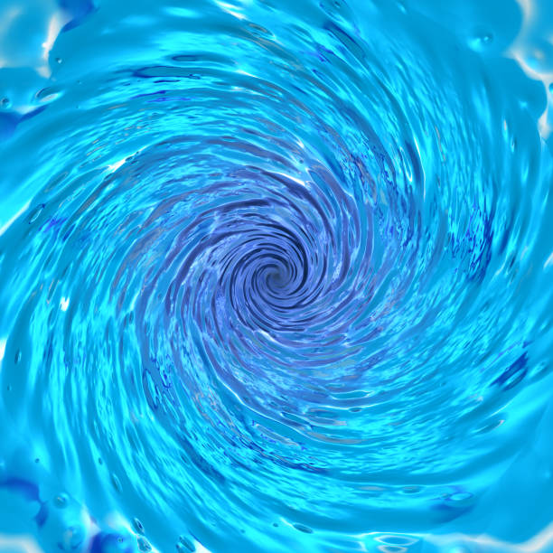 istock Vortex of blue water 3D illustration, spinning whirlpool 1461034990