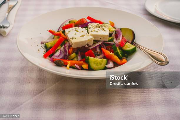 Greek Salad Stock Photo - Download Image Now - Kalamata Olive, Appetizer, Backgrounds