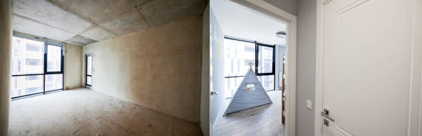 istock Comparison of apartment before and after renovation. 1461038348