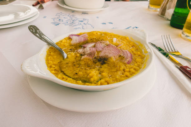 Traditional crushed fava bean plate as appetizer dish