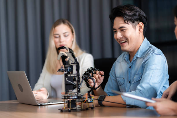 istock Young students researching inventions with modern technology in university libraries. 1461040953