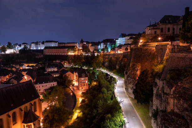 istock Luxembourg old city at night 1461044530