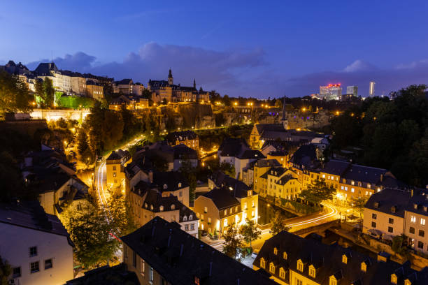 istock Luxembourg old city at night 1461044550