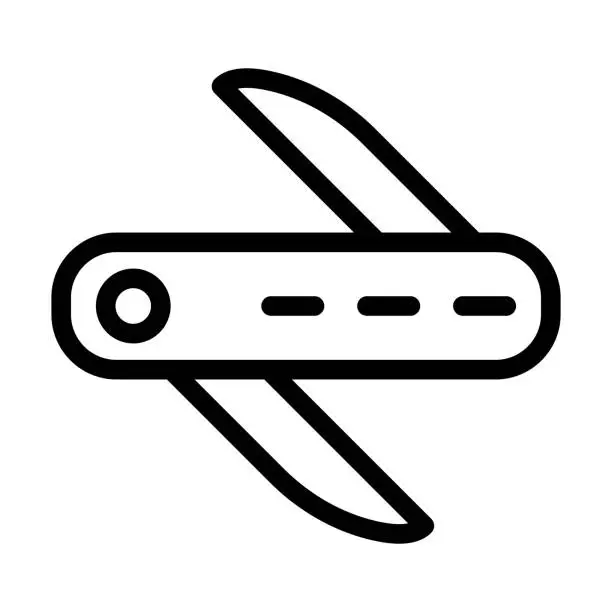 Vector illustration of Multi Tool Thick Line Icon