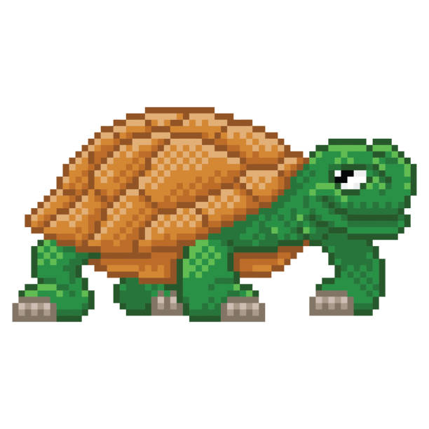 Turtle Or Tortoise Dog 8 Bit Pixel Art Pet Animal Retro Arcade