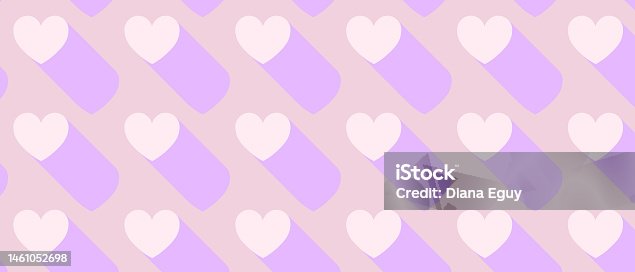 istock Abstract gentle seamless pattern of white hearts on a pink background 1461052698