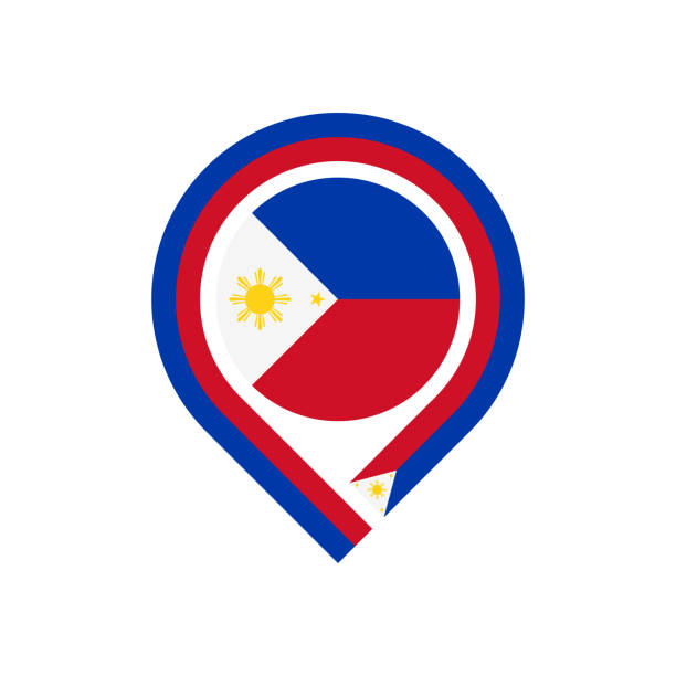 philippinen flagge karte pin-symbol. vektorillustration isoliert auf weißem hintergrund - philippines map manila philippines flag stock-grafiken, -clipart, -cartoons und -symbole