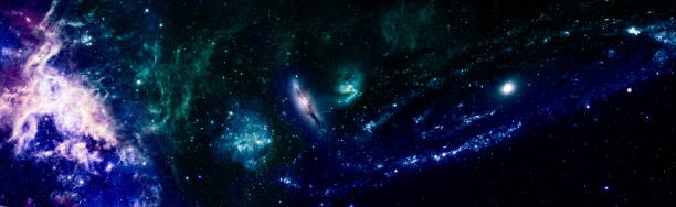 istock Colorful Starry Night Sky Outer Space background . Space scene with planets, stars and galaxies. Panorama. Horizontal view for a glass panels , Elements of this Image Furnished by NASA 1461055082