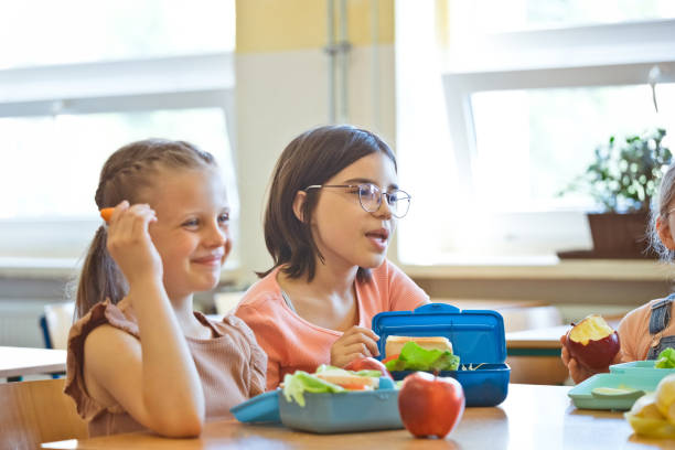 istock School girls having lunch 1461055456