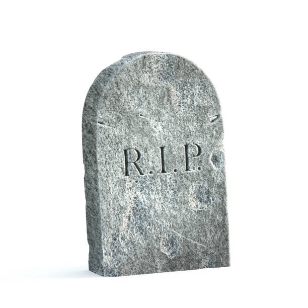 Gravestone on white background, tombstone with RIP inscription on it, 3d rendering Gravestone on white background, tombstone with RIP inscription on it, 3d rendering tombstone stock pictures, royalty-free photos & images