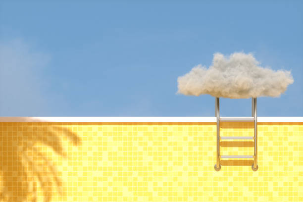 3D rendering of a luxury pool exterior